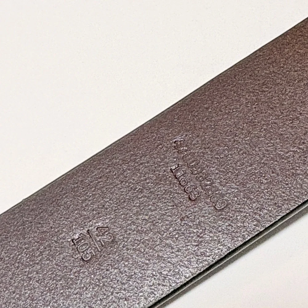 Lauren Ralph Lauren Women Dark Brown Leather Belt Size 42 Classic Brass Buckle